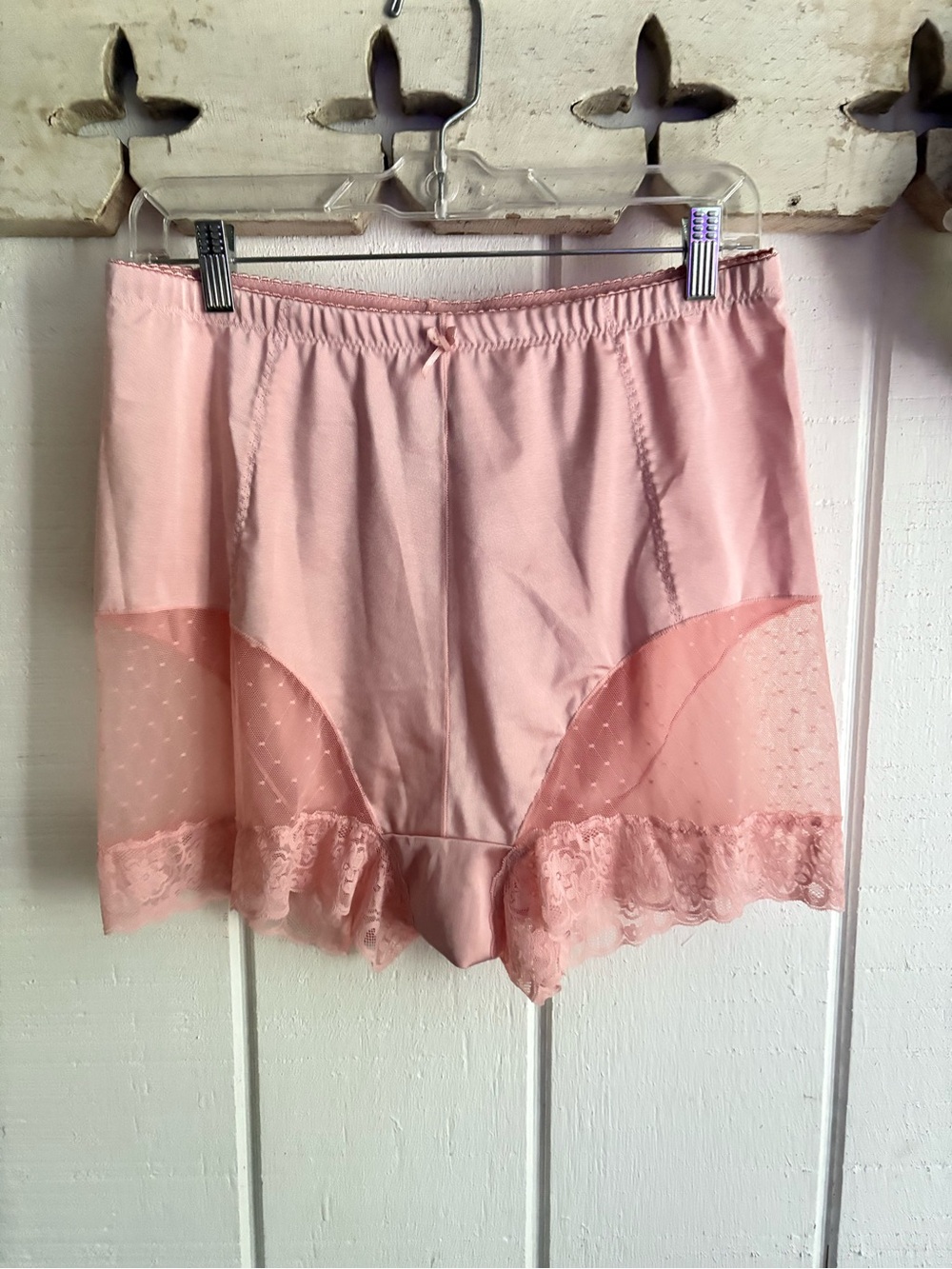 Rhonda Shear Pink Lace-Trim Tap Shorts